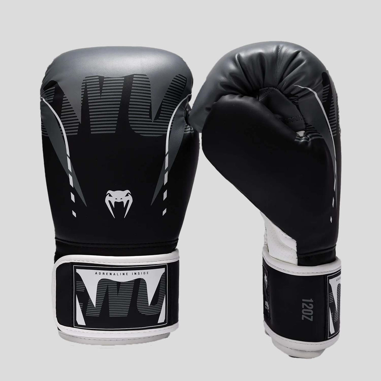 Venum Adrenaline Boxing Gloves Black/Silver Grey at Bytomic Trade and Wholesale
