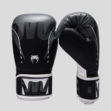 Venum Adrenaline Boxing Gloves Black/Silver Grey at Bytomic Trade and Wholesale