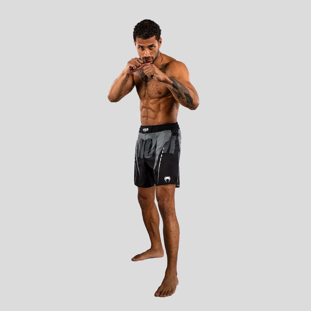 Venum Adrenaline Fight Shorts Black/Silver Grey    at Bytomic Trade and Wholesale