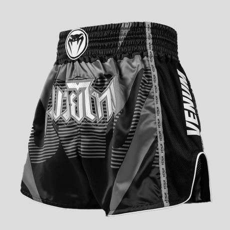 Venum Adrenaline Muay Thai Shorts Black/Silver Grey at Bytomic Trade and Wholesale