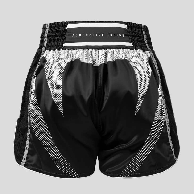 Venum Adrenaline Muay Thai Shorts Black/Silver Grey at Bytomic Trade and Wholesale