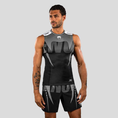 Venum Adrenaline Sleeveless Rash Guard Black/Silver Grey    at Bytomic Trade and Wholesale