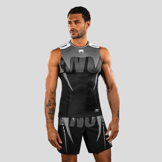 Venum Adrenaline Sleeveless Rash Guard Black/Silver Grey    at Bytomic Trade and Wholesale