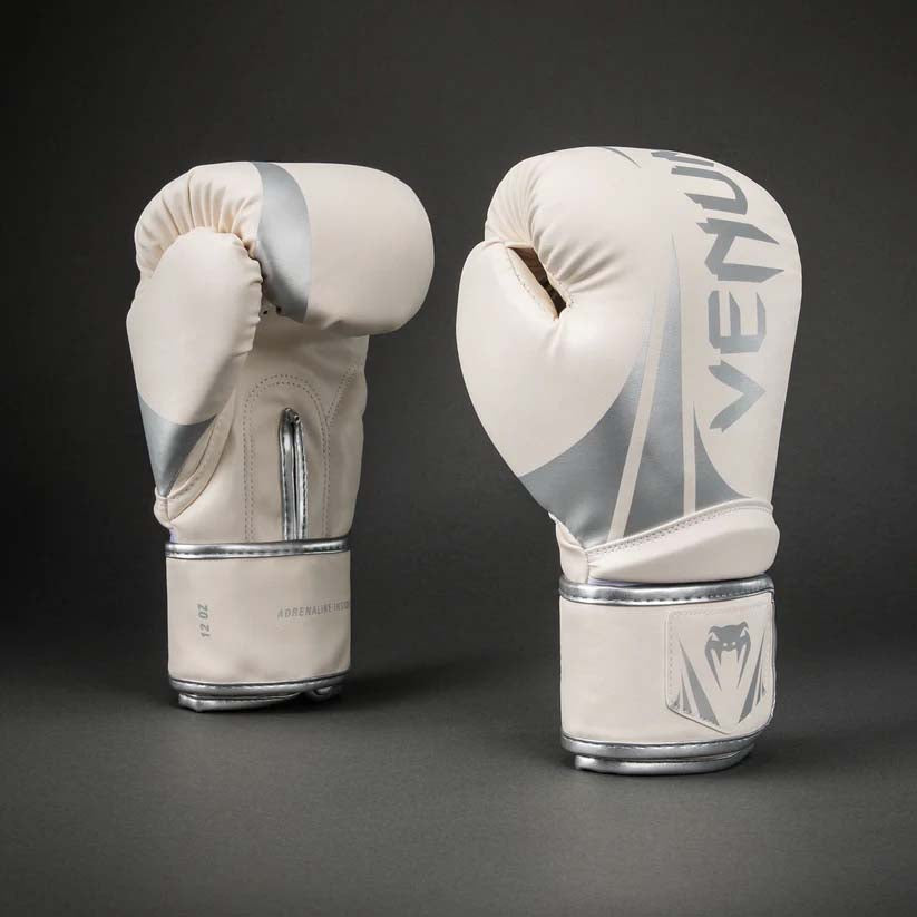 Venum Challenger 2.5 Boxing Gloves White/Silver at Bytomic Trade and Wholesale