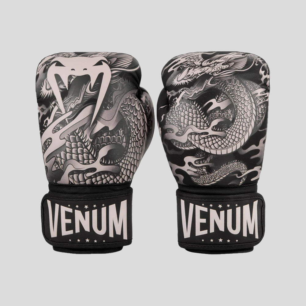 Venum Dragon's Flight Boxing Gloves Black/Sand at Bytomic Trade and Wholesale
