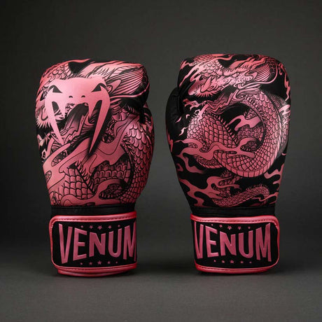 Venum Dragon's Flight Boxing Gloves Black/Metallic Pink at Bytomic Trade and Wholesale
