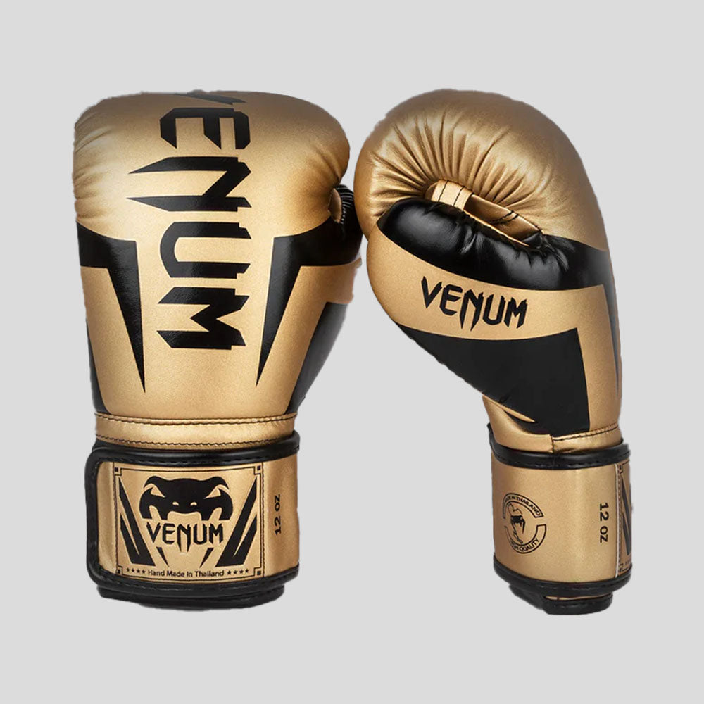 Venum Elite Boxing Gloves Gold/Black    at Bytomic Trade and Wholesale