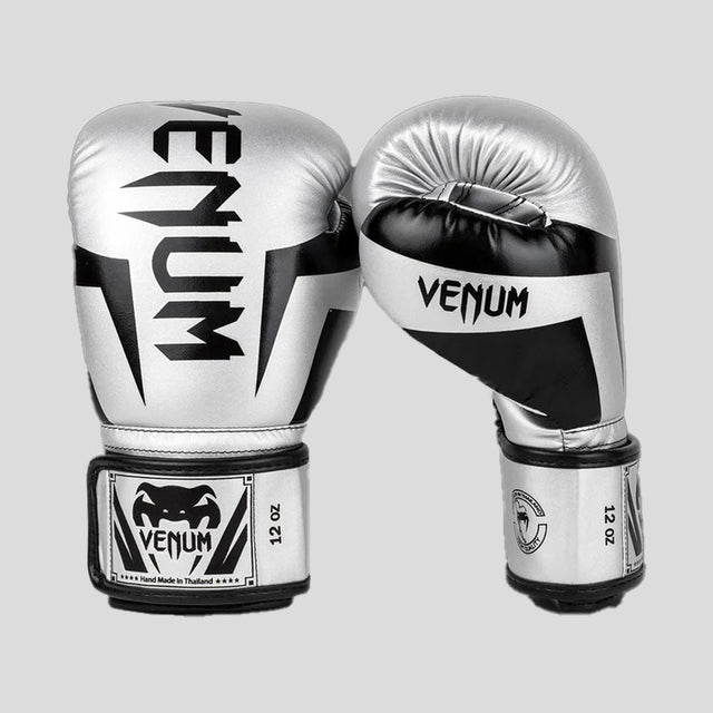 Venum Elite Boxing Gloves Silver/Black    at Bytomic Trade and Wholesale