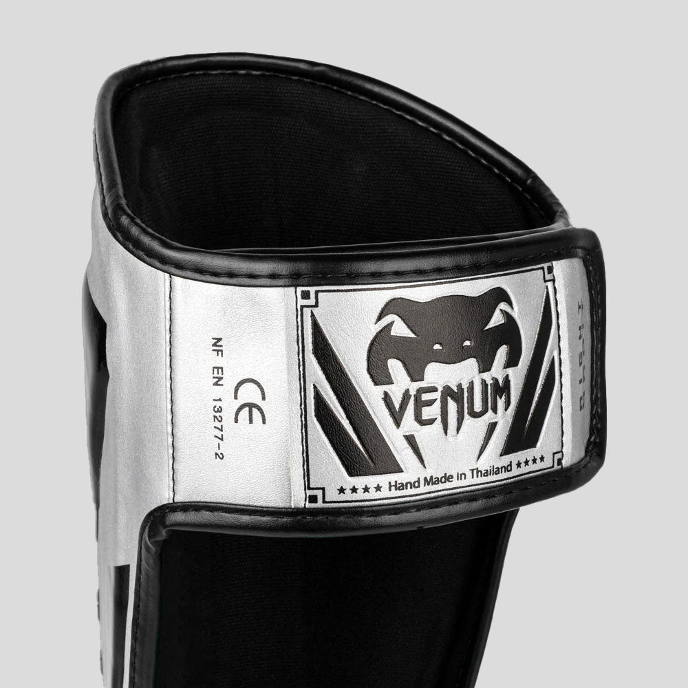 Venum Elite Stand Up Shin Guards Silver/Black at Bytomic Trade and Wholesale