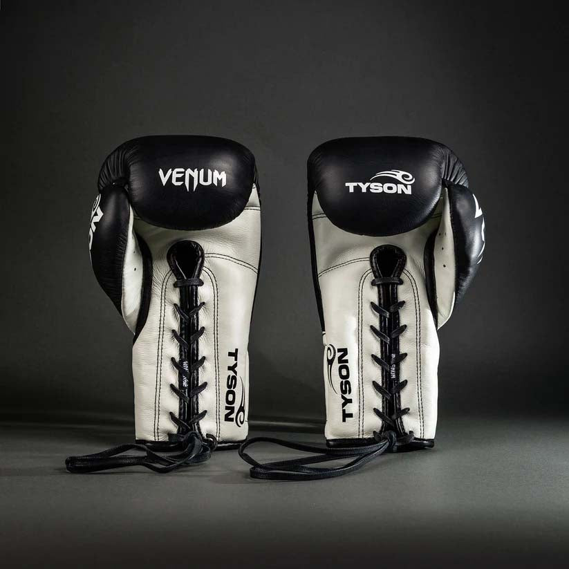Venum Giant 2.0 Mike Tyson Pro Laced Boxing Gloves Deep Black/Optical White at Bytomic Trade and Wholesale