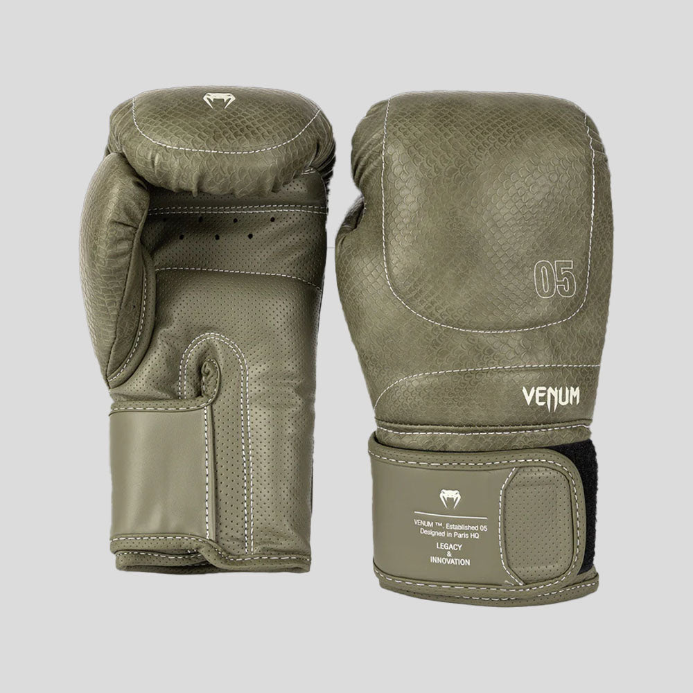Venum Impact Evo Scales Boxing Gloves Army Green at Bytomic Trade and Wholesale