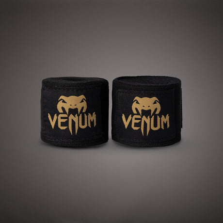 Venum Kontact Boxing Hand Wraps Black/Gold 4.5m (180 in)    at Bytomic Trade and Wholesale