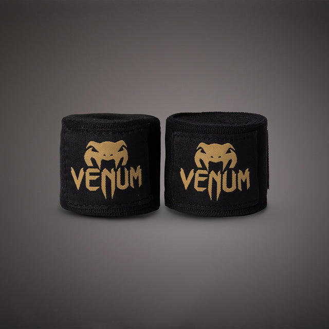 Venum Kontact Boxing Hand Wraps Black/Gold 4.5m (180 in)    at Bytomic Trade and Wholesale