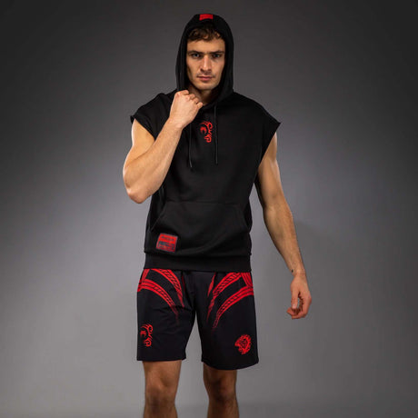 Venum x Mike Tyson Tiger Sleeveless Hoodie Deep Black/Intense Red    at Bytomic Trade and Wholesale