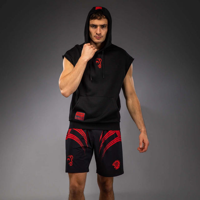 Venum x Mike Tyson Tiger Sleeveless Hoodie Deep Black/Intense Red    at Bytomic Trade and Wholesale