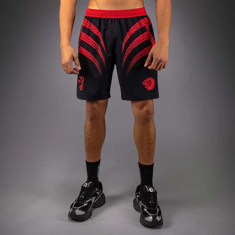 Venum x Mike Tyson Tiger Training Shorts Deep Black/Intense Red    at Bytomic Trade and Wholesale
