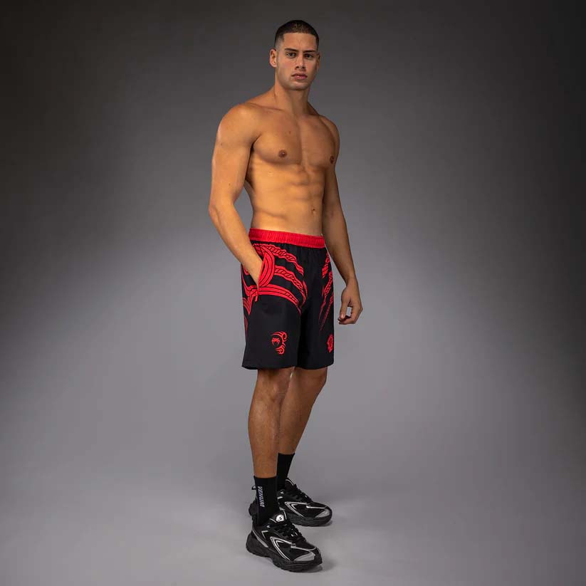 Venum x Mike Tyson Tiger Training Shorts Deep Black/Intense Red