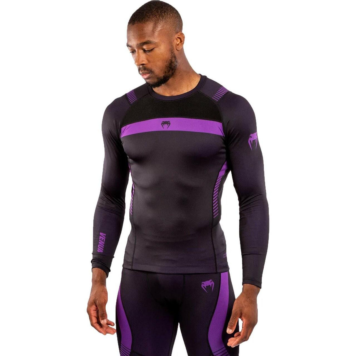 Venum No Gi 3.0 Long Sleeve Rash Guard Black/Purple Small  at Bytomic Trade and Wholesale