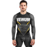 Venum One FC Impact Long Sleeve Rash Guard Grey/Yellow Small  at Bytomic Trade and Wholesale