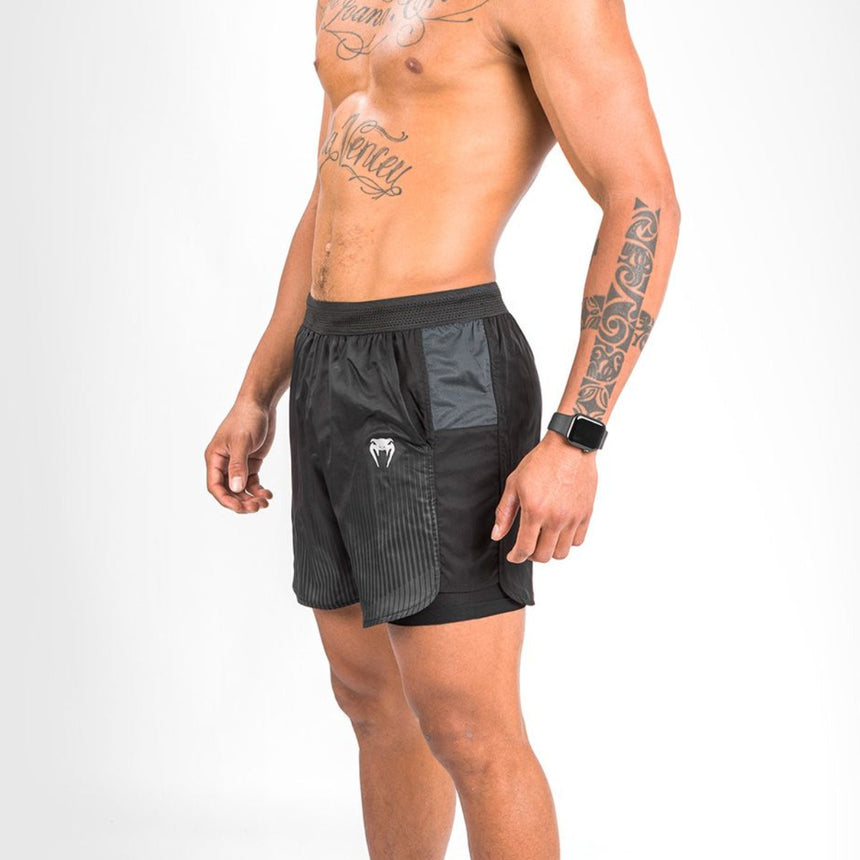 Black/Grey Venum Biomecha 2-In-1 Training Shorts    at Bytomic Trade and Wholesale