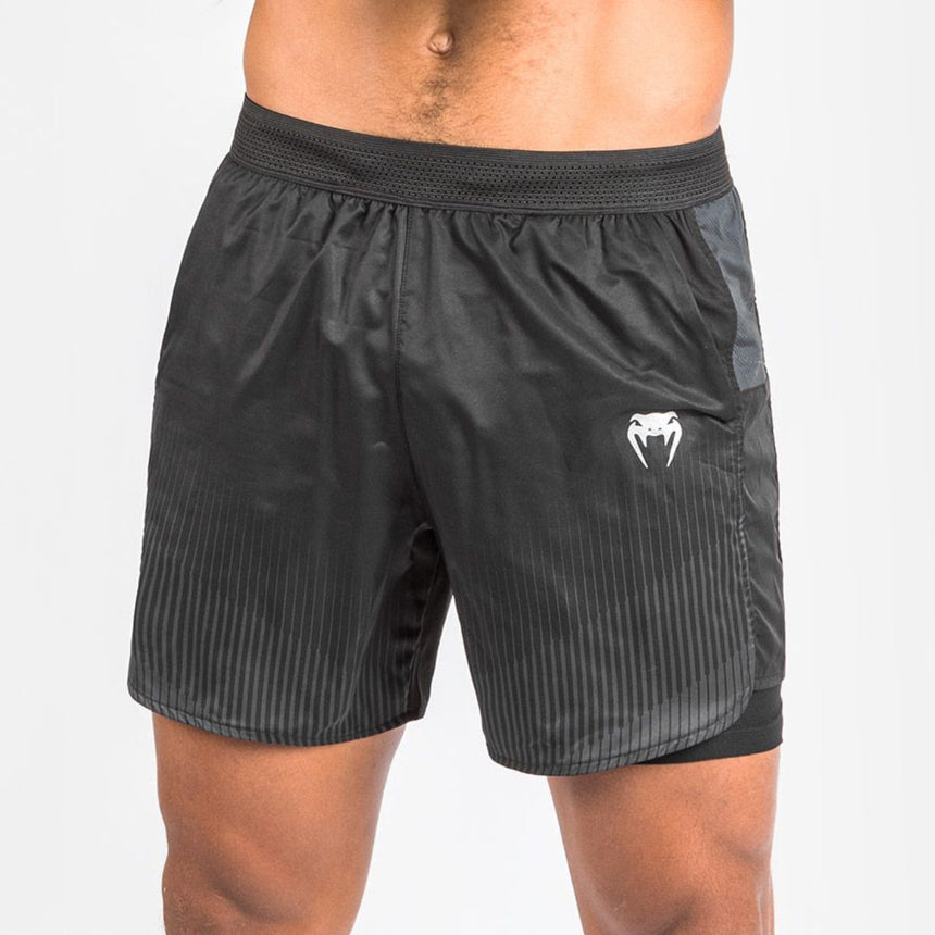 Black/Grey Venum Biomecha 2-In-1 Training Shorts    at Bytomic Trade and Wholesale