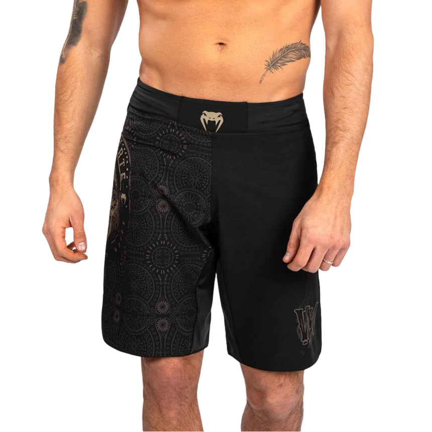 Black/Brown Venum Santa Muerte Dark Side Fight Shorts    at Bytomic Trade and Wholesale