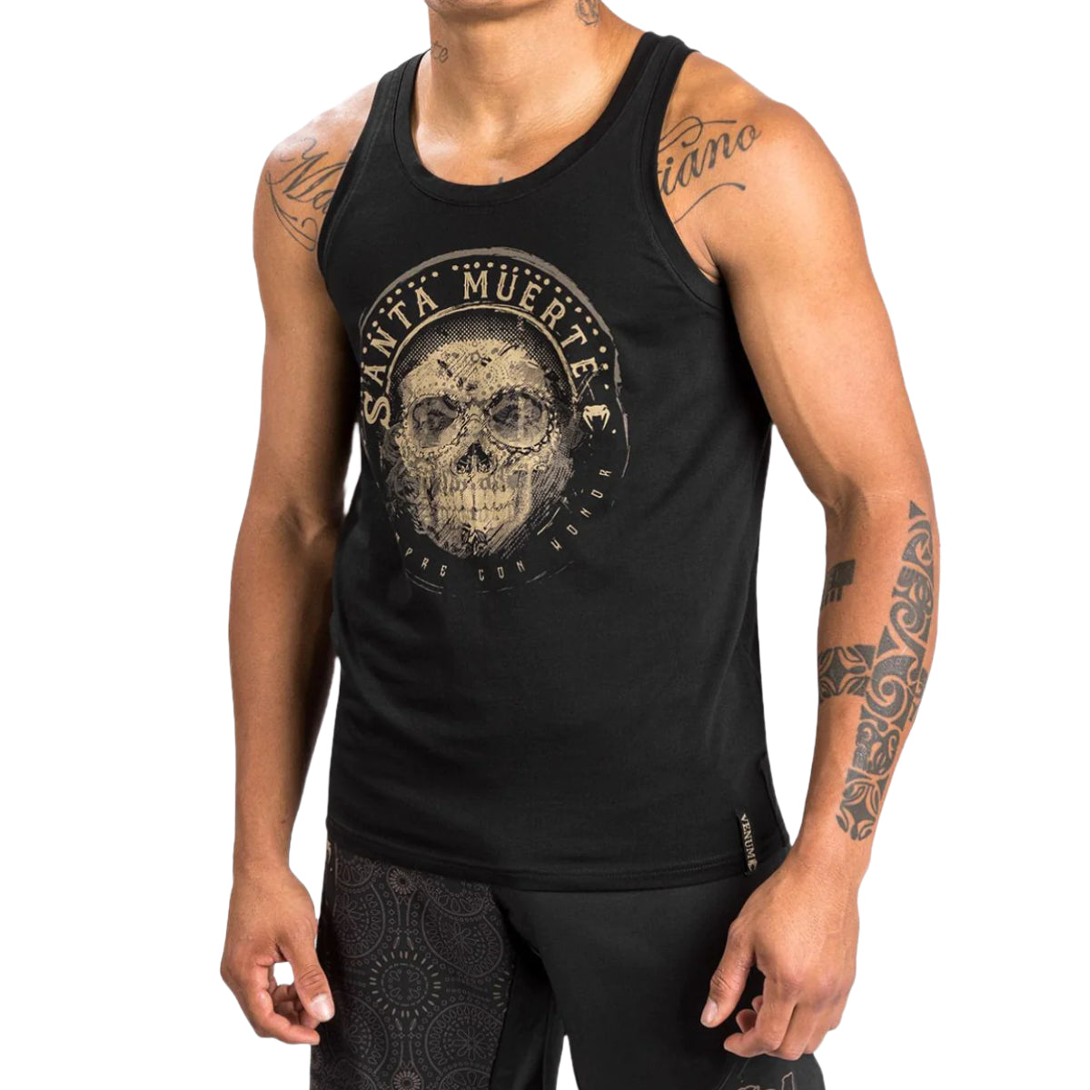 Black/Brown Venum Santa Muerte Dark Side Tank Top    at Bytomic Trade and Wholesale