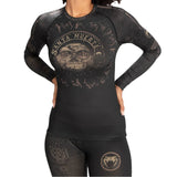 Black/Brown Venum Women Santa Muerte Dark Side Long Sleeve Rash Guard    at Bytomic Trade and Wholesale