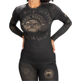 Black/Brown Venum Women Santa Muerte Dark Side Long Sleeve Rash Guard    at Bytomic Trade and Wholesale