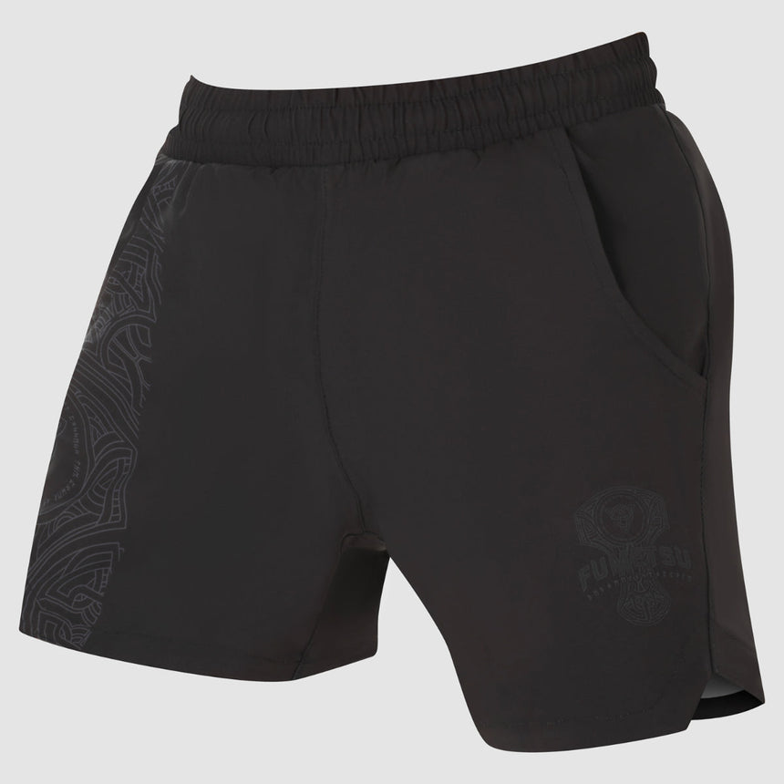 Black/Black Fumetsu Mjolnir V-Lite Training Shorts    at Bytomic Trade and Wholesale