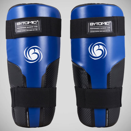 Black/Blue Bytomic Performer Carbon Evo Shin Guards    at Bytomic Trade and Wholesale