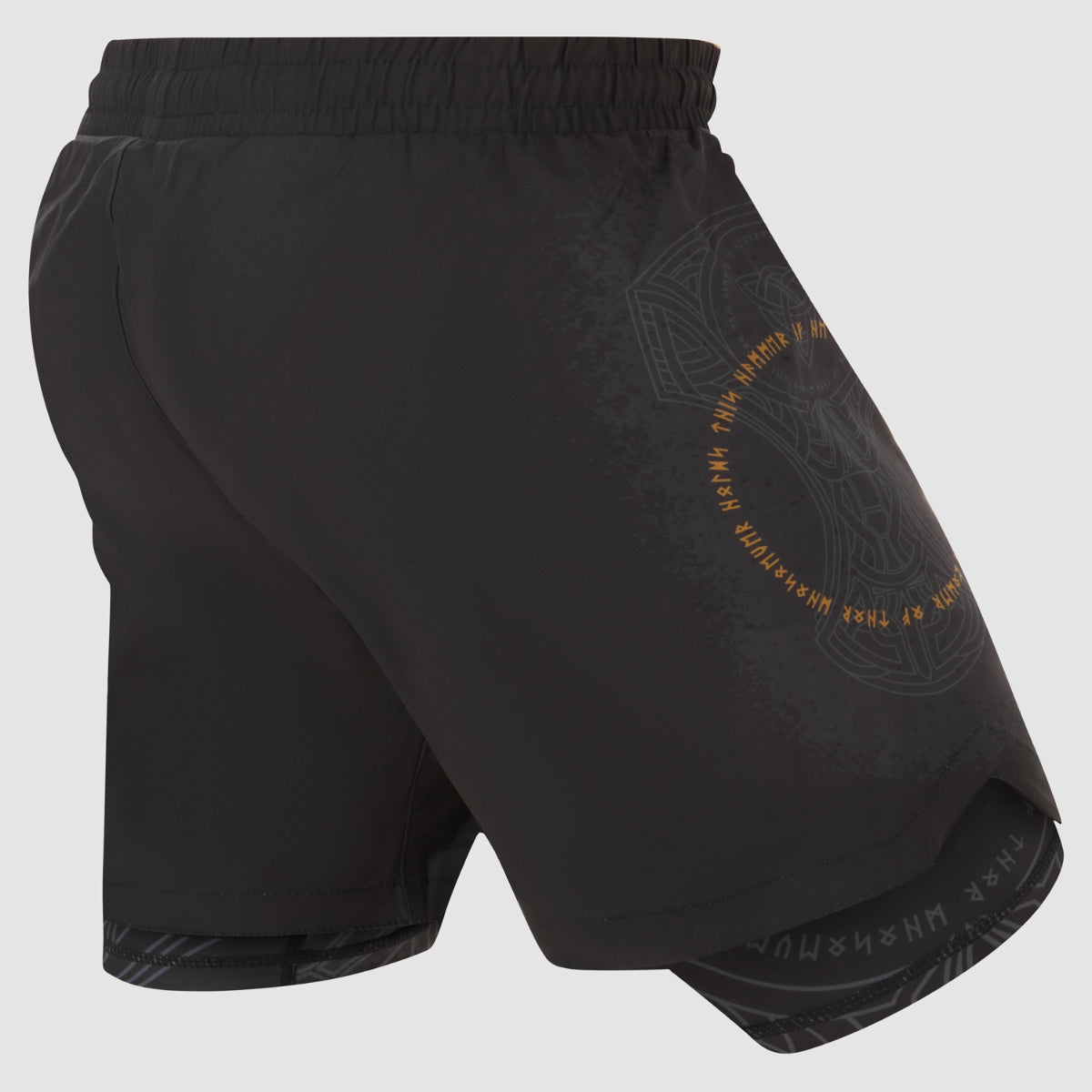 Black/Bronze Fumetsu Mjolnir Dual Layer Fight Shorts    at Bytomic Trade and Wholesale