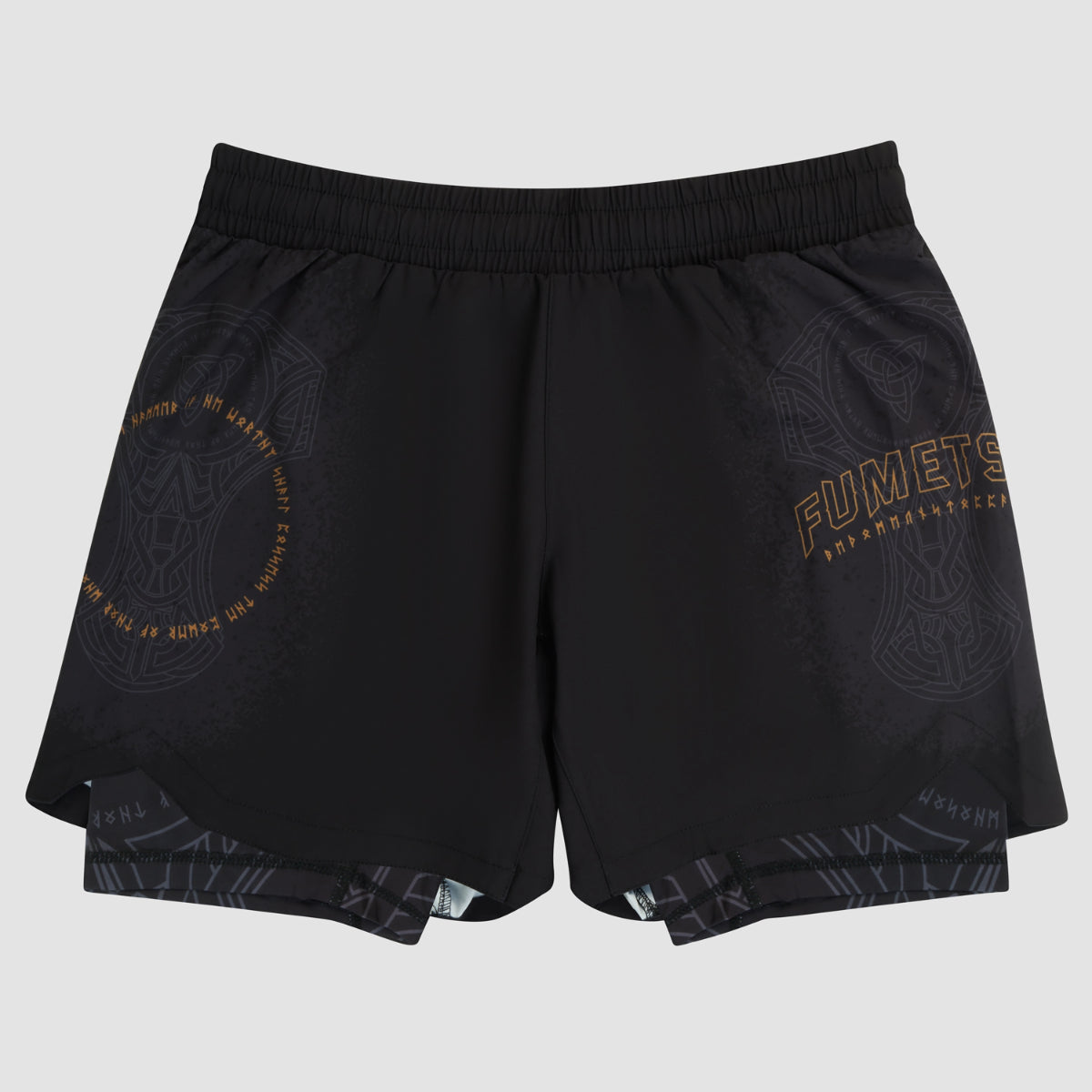 Black/Bronze Fumetsu Mjolnir Dual Layer Fight Shorts    at Bytomic Trade and Wholesale