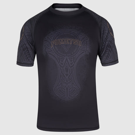 Black/Bronze Fumetsu Mjolnir Short Sleeve Rash Guard    at Bytomic Trade and Wholesale