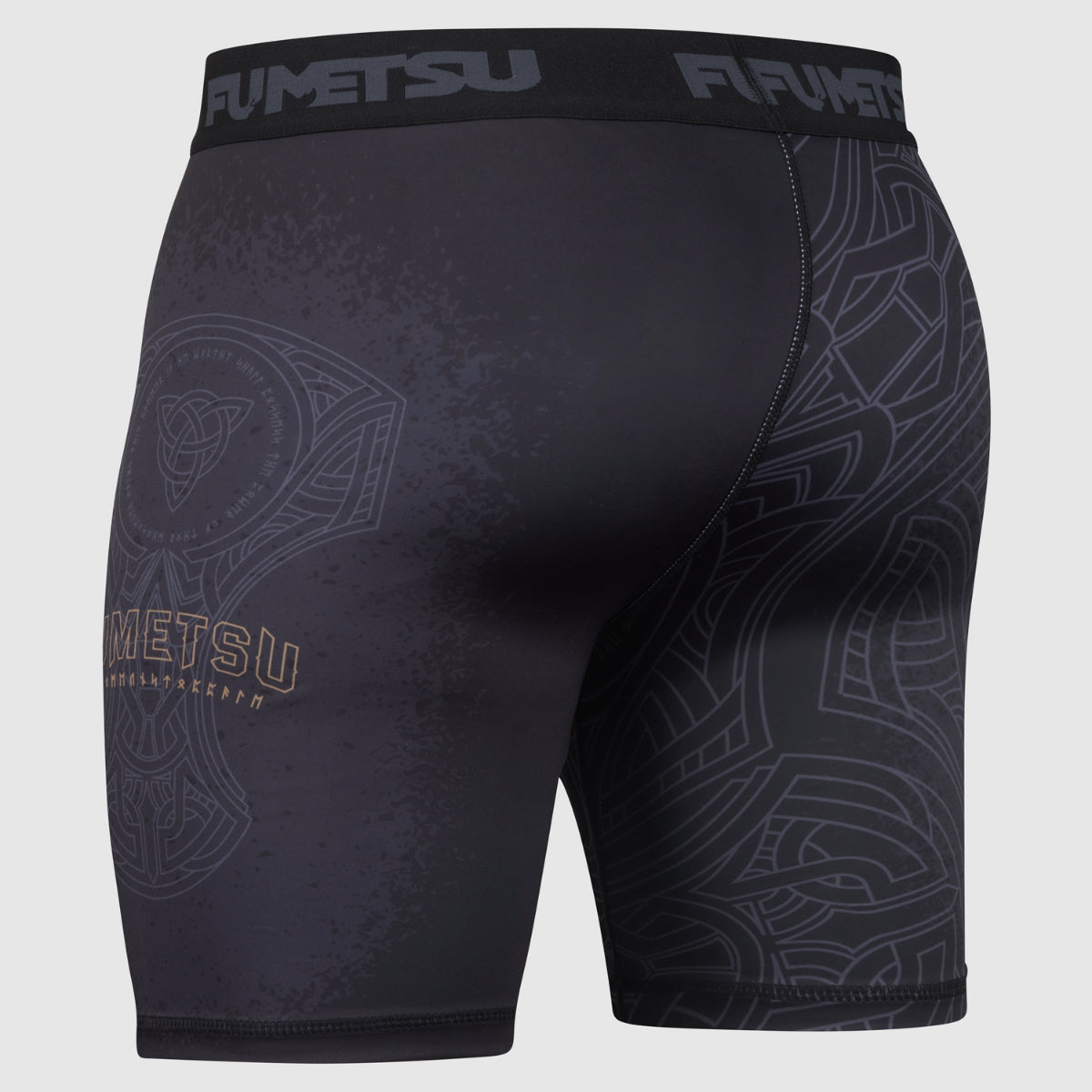 Black/Bronze Fumetsu Mjolnir Vale Tudo shorts    at Bytomic Trade and Wholesale