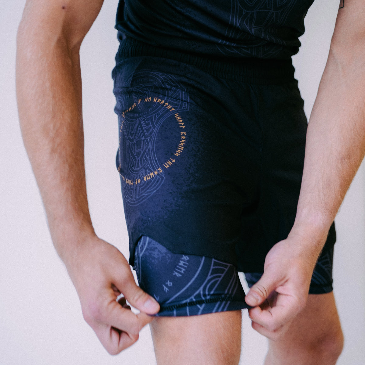 Black/Bronze Fumetsu Mjolnir Dual Layer Fight Shorts    at Bytomic Trade and Wholesale