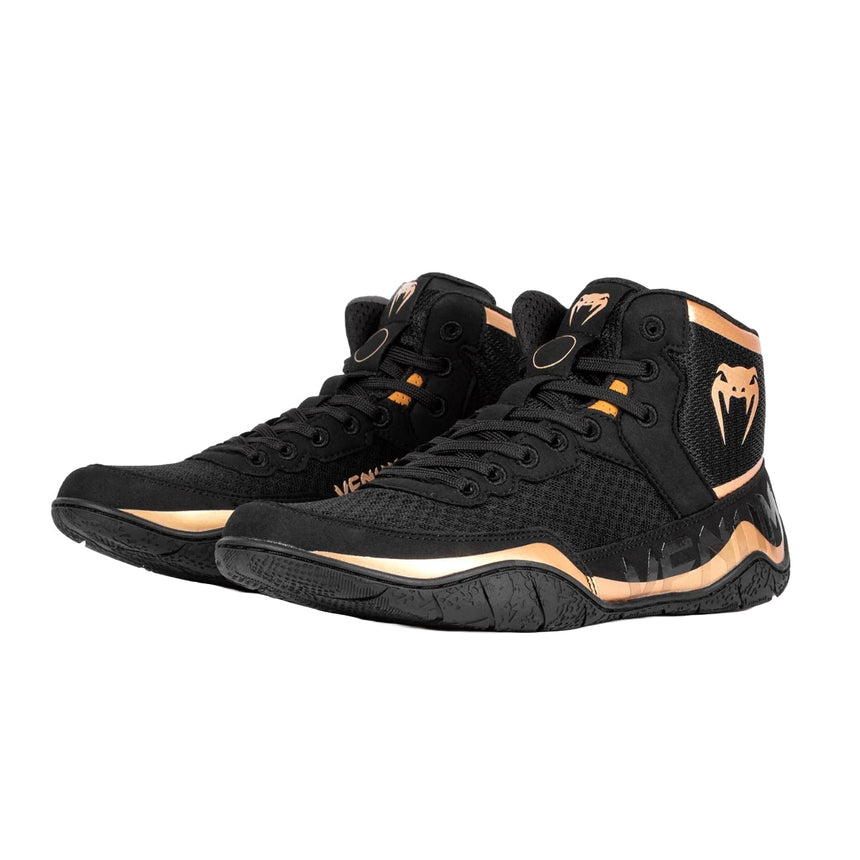 Black/Bronze Venum Elite Wrestling Shoes    at Bytomic Trade and Wholesale