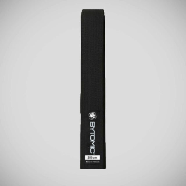 Black Bytomic 100% Cotton Solid Colour Martial Arts Belt at Bytomic Trade and Wholesale