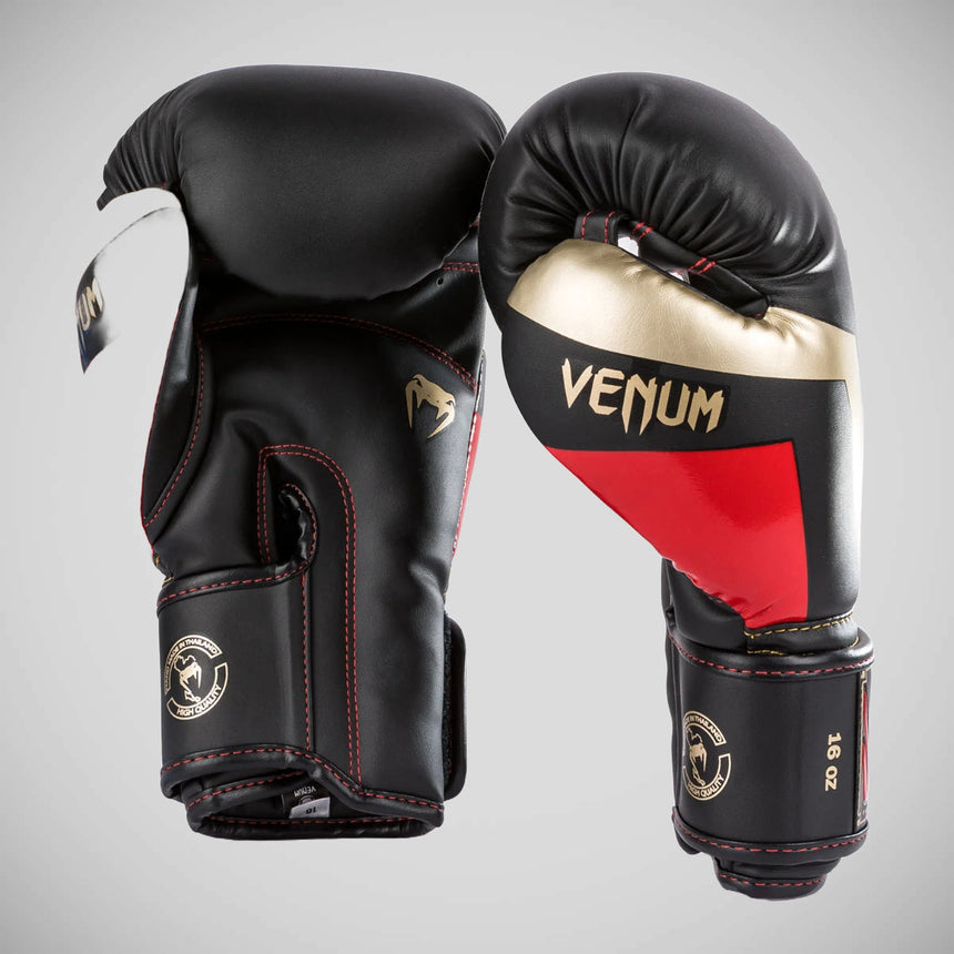 Black/Gold/Red Venum Elite Boxing Gloves    at Bytomic Trade and Wholesale