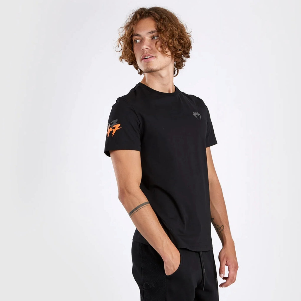 Black/Orange Venum S47 T-Shirt    at Bytomic Trade and Wholesale