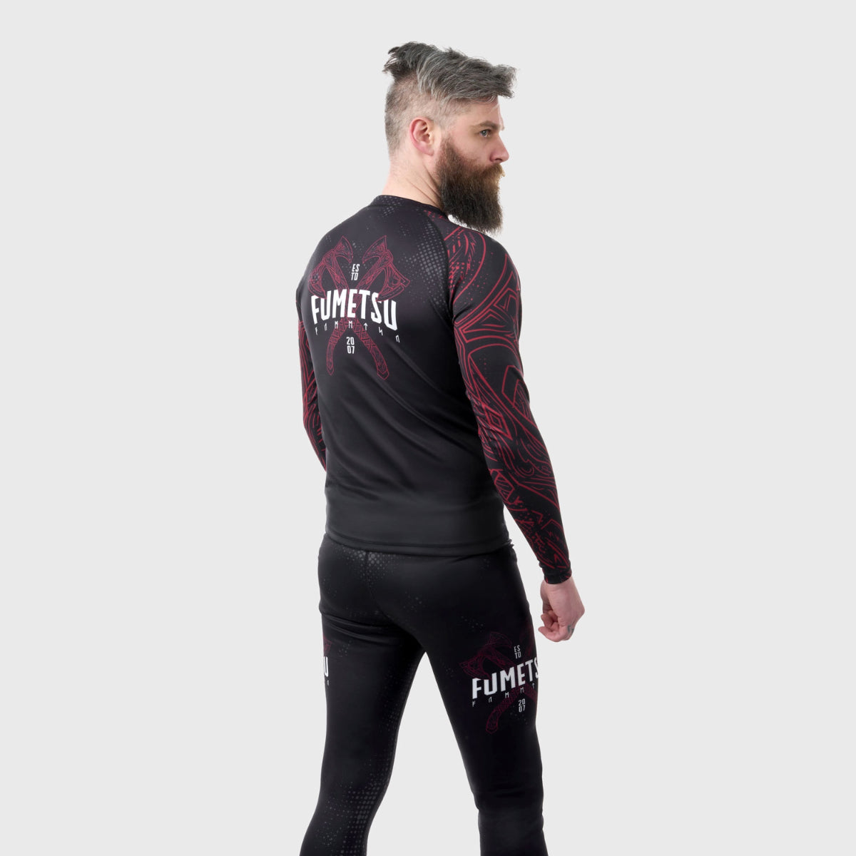 Black/Red Fumetsu Berserker Long Sleeve Rash Guard    at Bytomic Trade and Wholesale