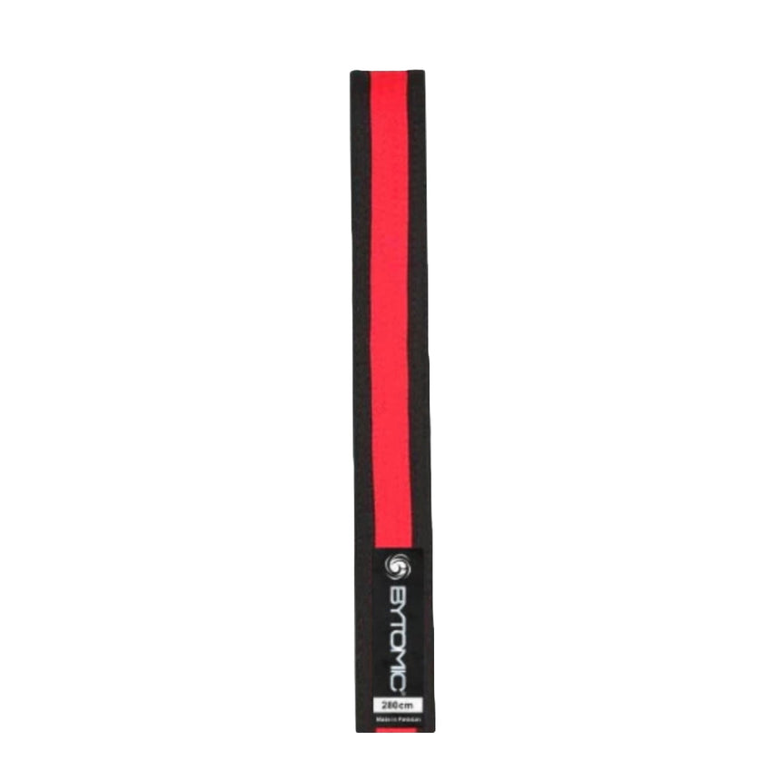 Black/Red Bytomic Coloured Stripe Martial Arts Belt    at Bytomic Trade and Wholesale