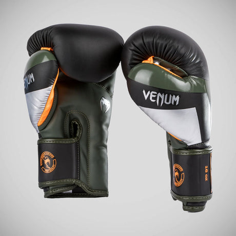 Black/Silver/Khaki Venum Elite Boxing Gloves    at Bytomic Trade and Wholesale