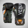 Black/Silver/Khaki Venum Elite Boxing Gloves