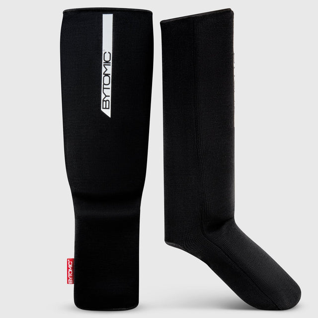 Black/White Bytomic Red Label Elasticated Shin-Instep    at Bytomic Trade and Wholesale