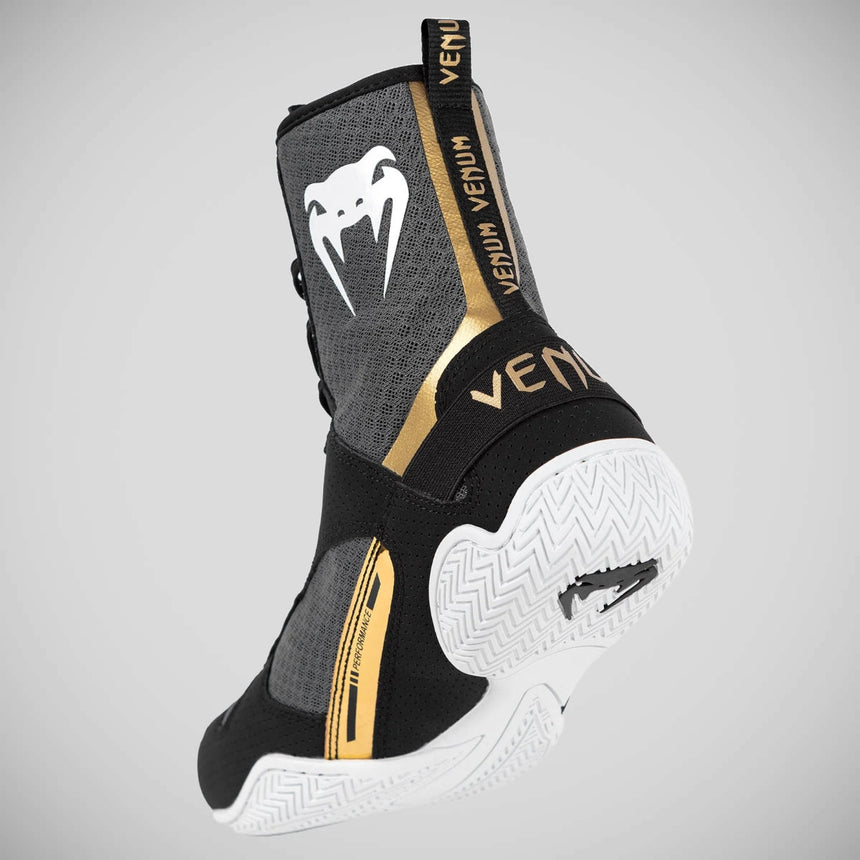 Black/White/Gold Venum Elite Boxing Shoes    at Bytomic Trade and Wholesale