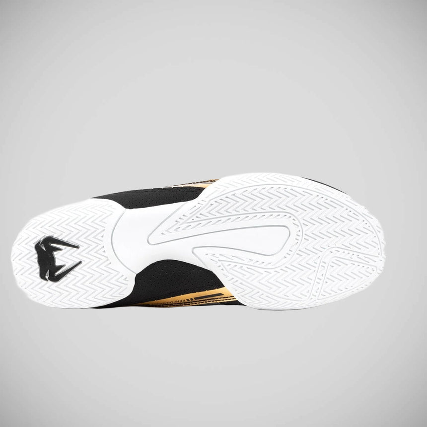 Black/White/Gold Venum Elite Boxing Shoes    at Bytomic Trade and Wholesale