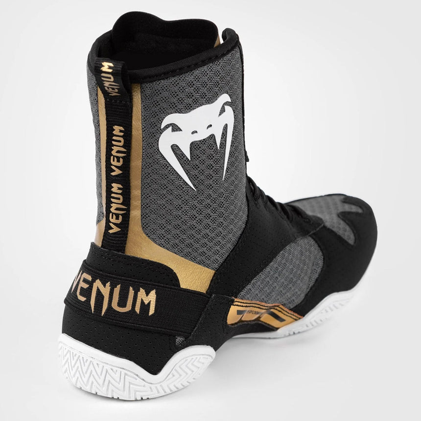 Black/White/Gold Venum Elite Boxing Shoes    at Bytomic Trade and Wholesale