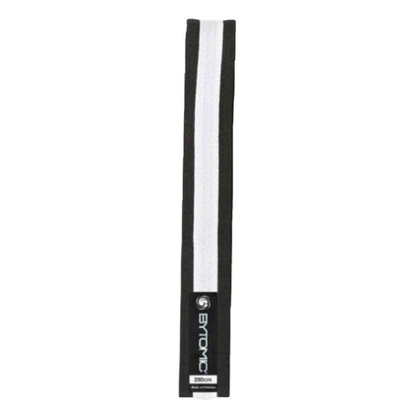 Black/White Stripe Bytomic 100% Cotton Martial Arts Belt at Bytomic Trade and Wholesale