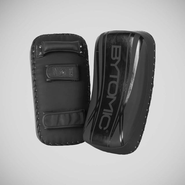 Black/Black Bytomic Axis V2 Curved Thai Pads    at Bytomic Trade and Wholesale